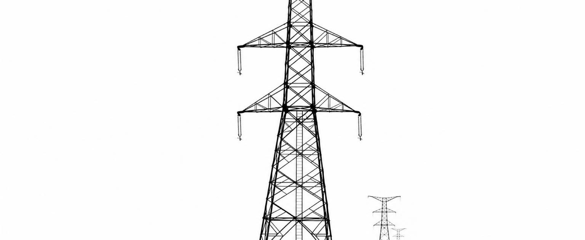 An electricity transmission tower against open sky